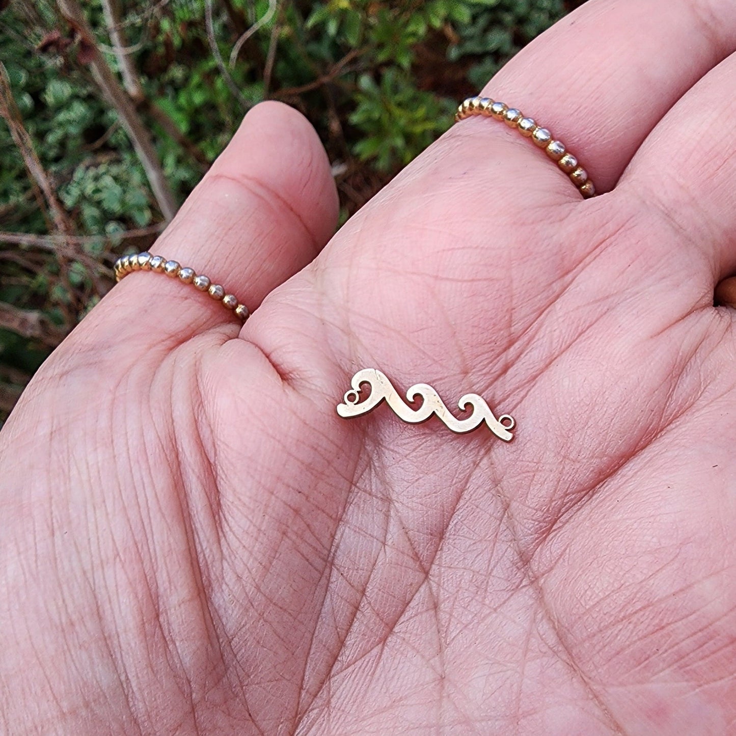gold filled wave connector - beach ocean charm- high quality for permanent jewelry Supply, supplies, wholesale, bulk