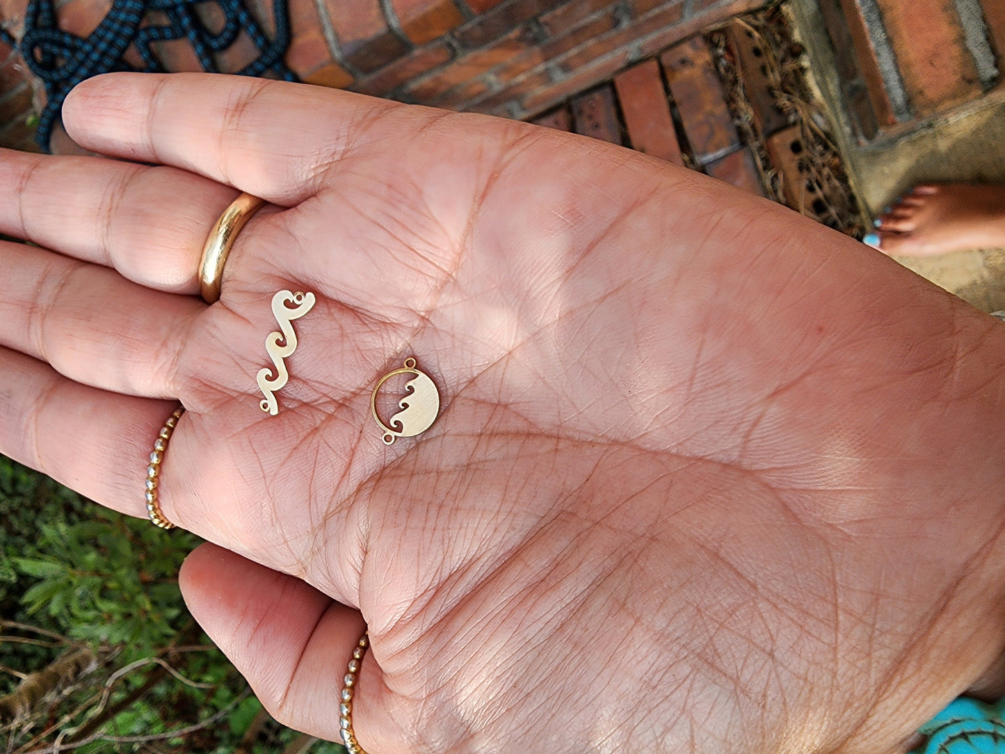 gold filled wave connector - beach ocean charm- high quality for permanent jewelry Supply, supplies, wholesale, bulk