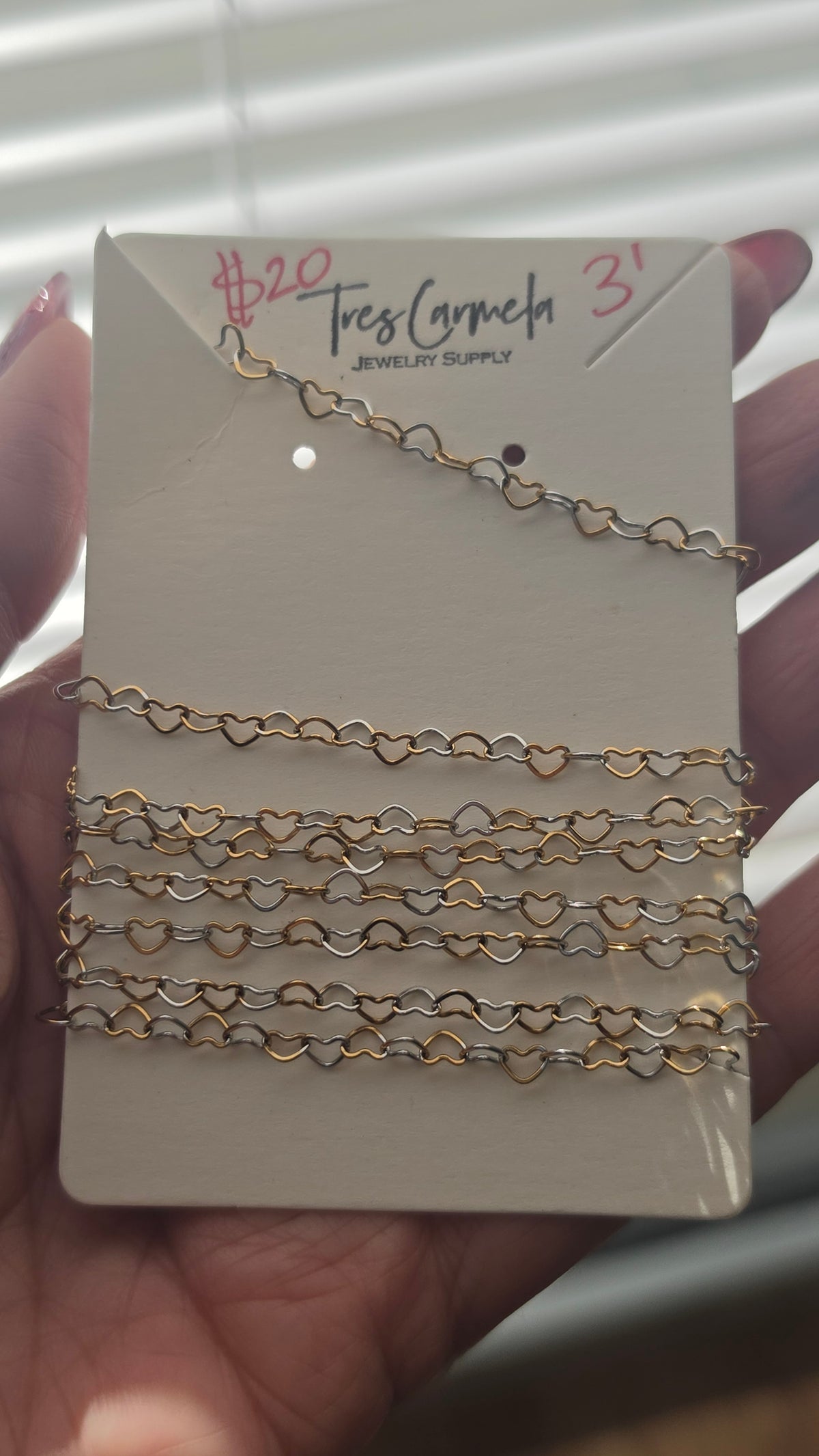 Mixed Colors Metals Heart  Chain FB Deal (Copy)