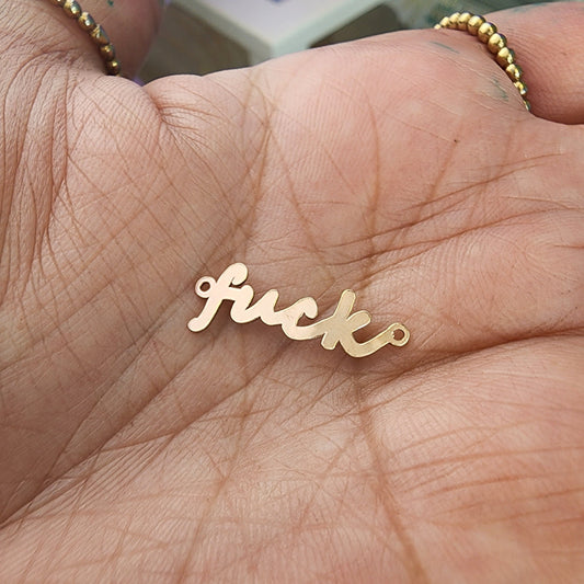 Gold Filled Fuck Connector - Sterling Silver or 14k Gold Supplies for Permanent Jewelry Word Charm
