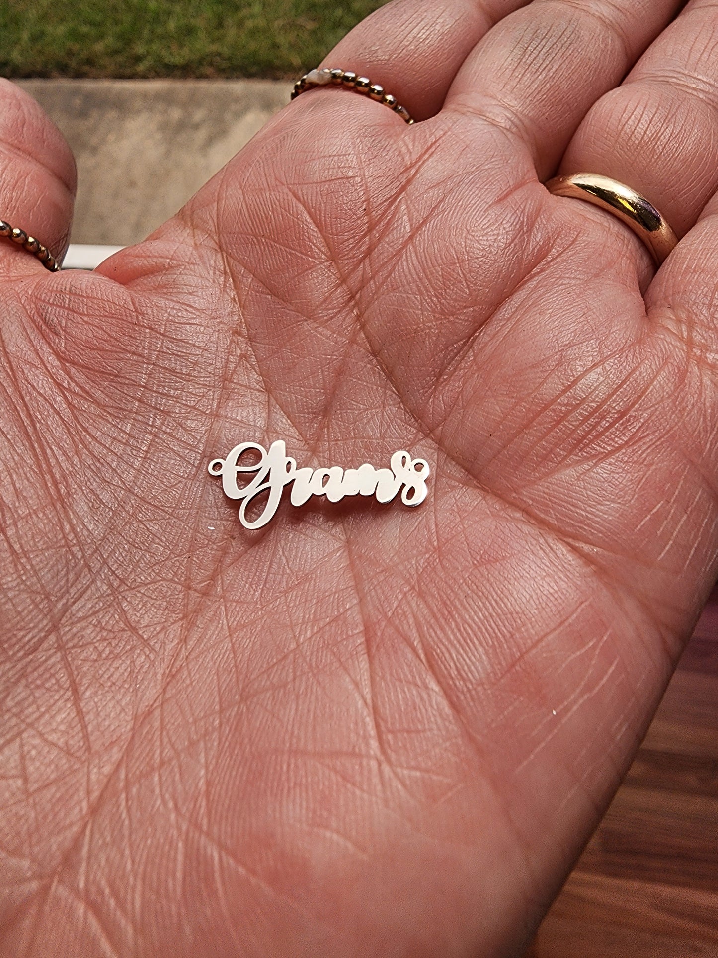 Grams or Gram connector for permanent jewelry in gold filled or sterling silver