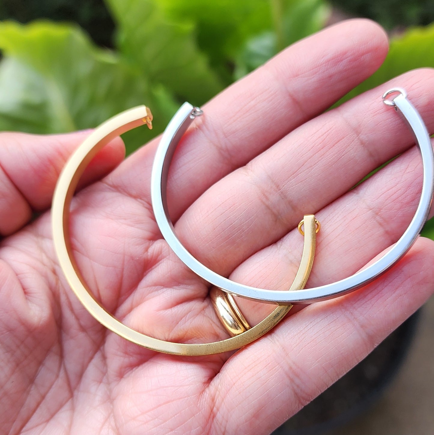Half Open Stainless Bangle/Cuff For Permanent Jewelry Bracelet