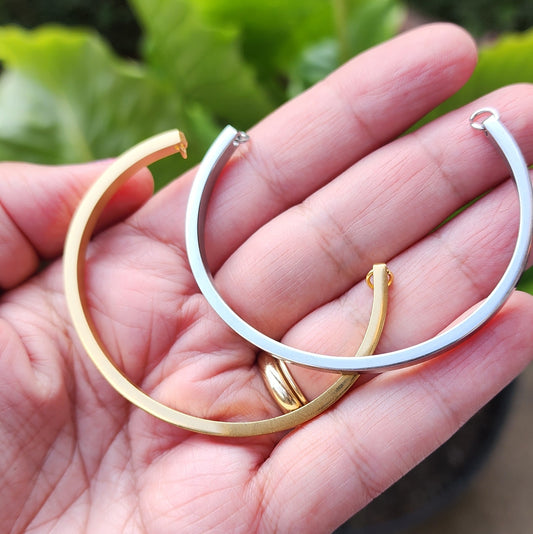 Half Open Stainless Bangle/Cuff For Permanent Jewelry Bracelet