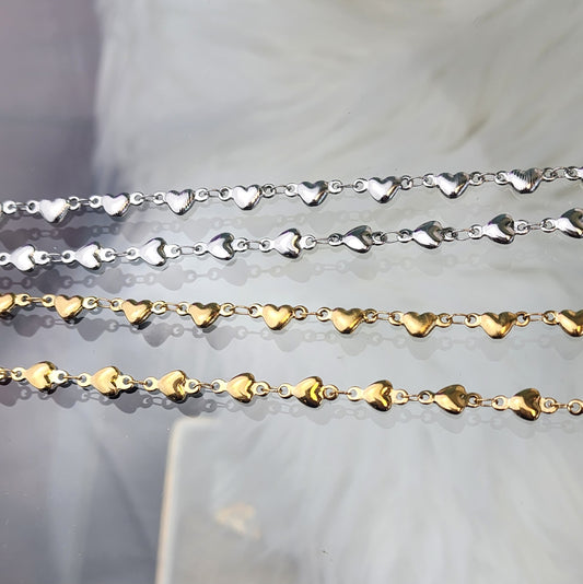 Puff Heart Chain by the foot