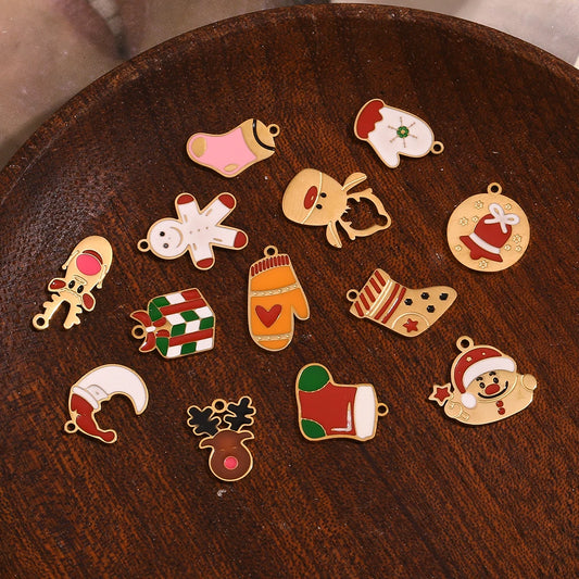 Christmas Charms Enamel PVD Ion Plated Stainless Tarnish and Water Resistant