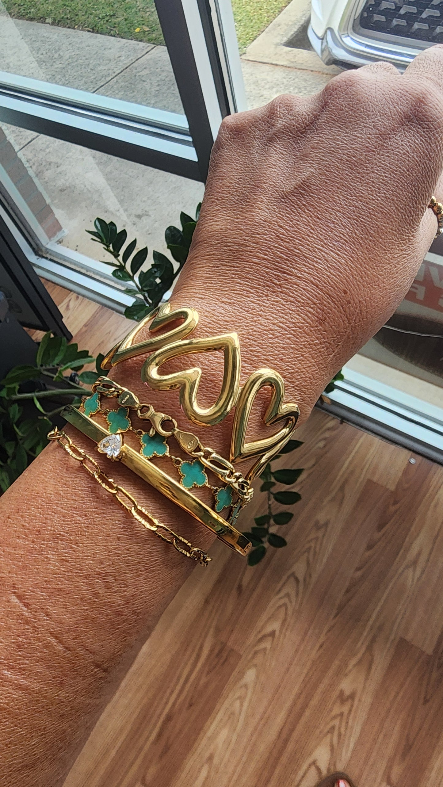 Oversized Heart Cuff Bracelet
