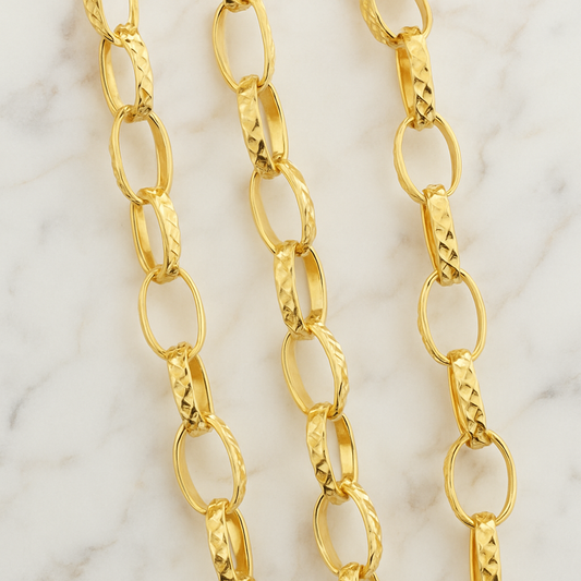 Etched Link Chain by the foot