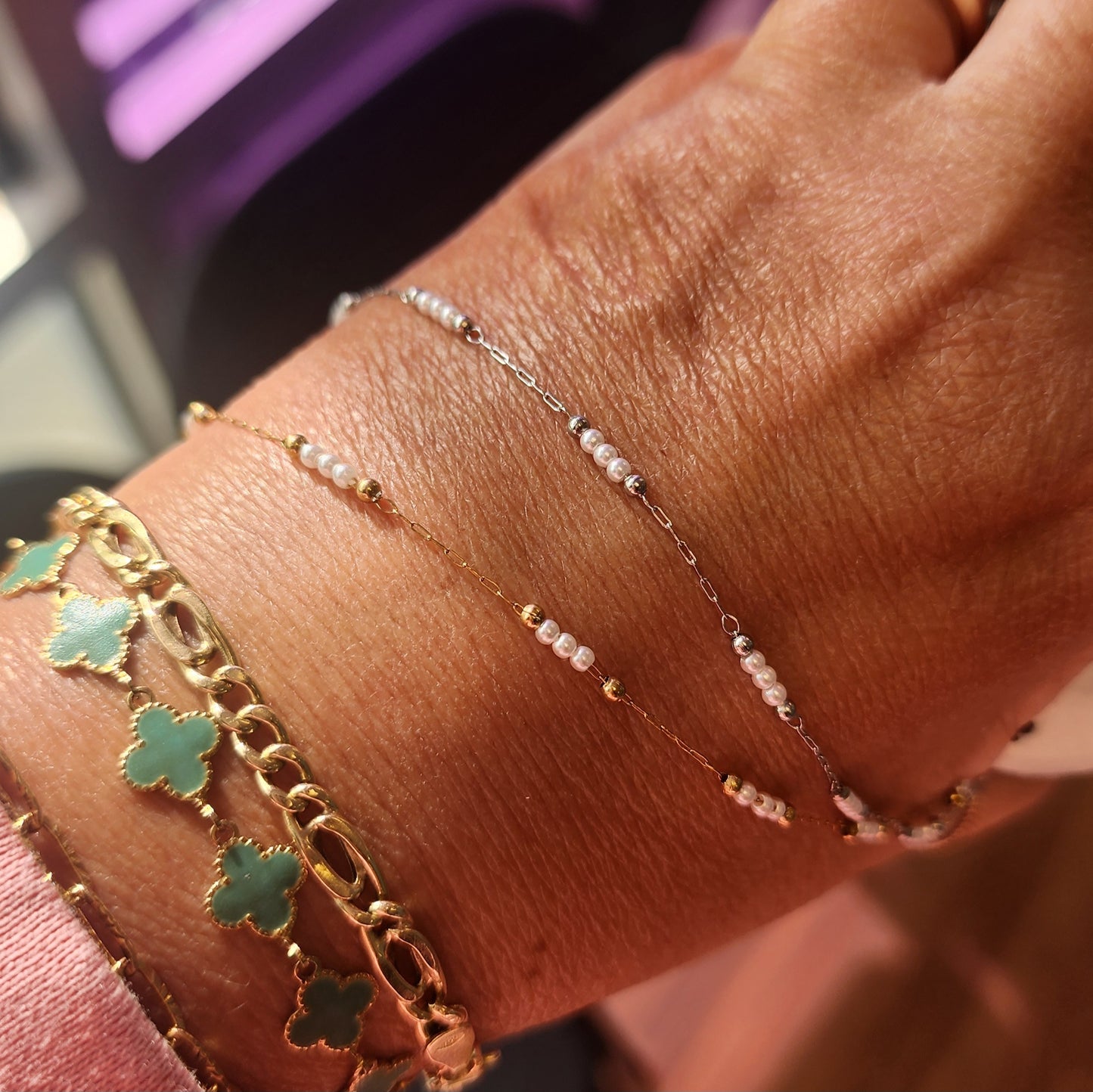 Dainty Pearl Chain by the foot