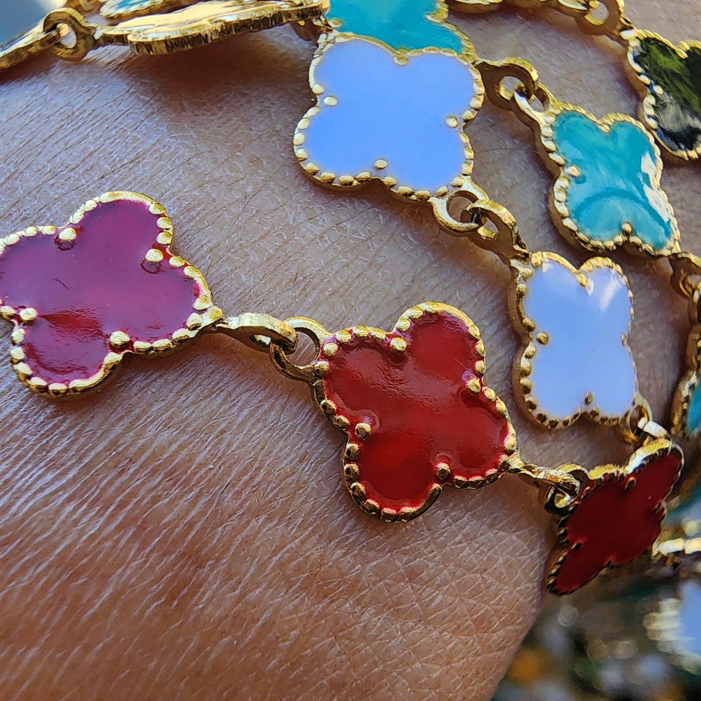 Enamel Clover Chain by the foot