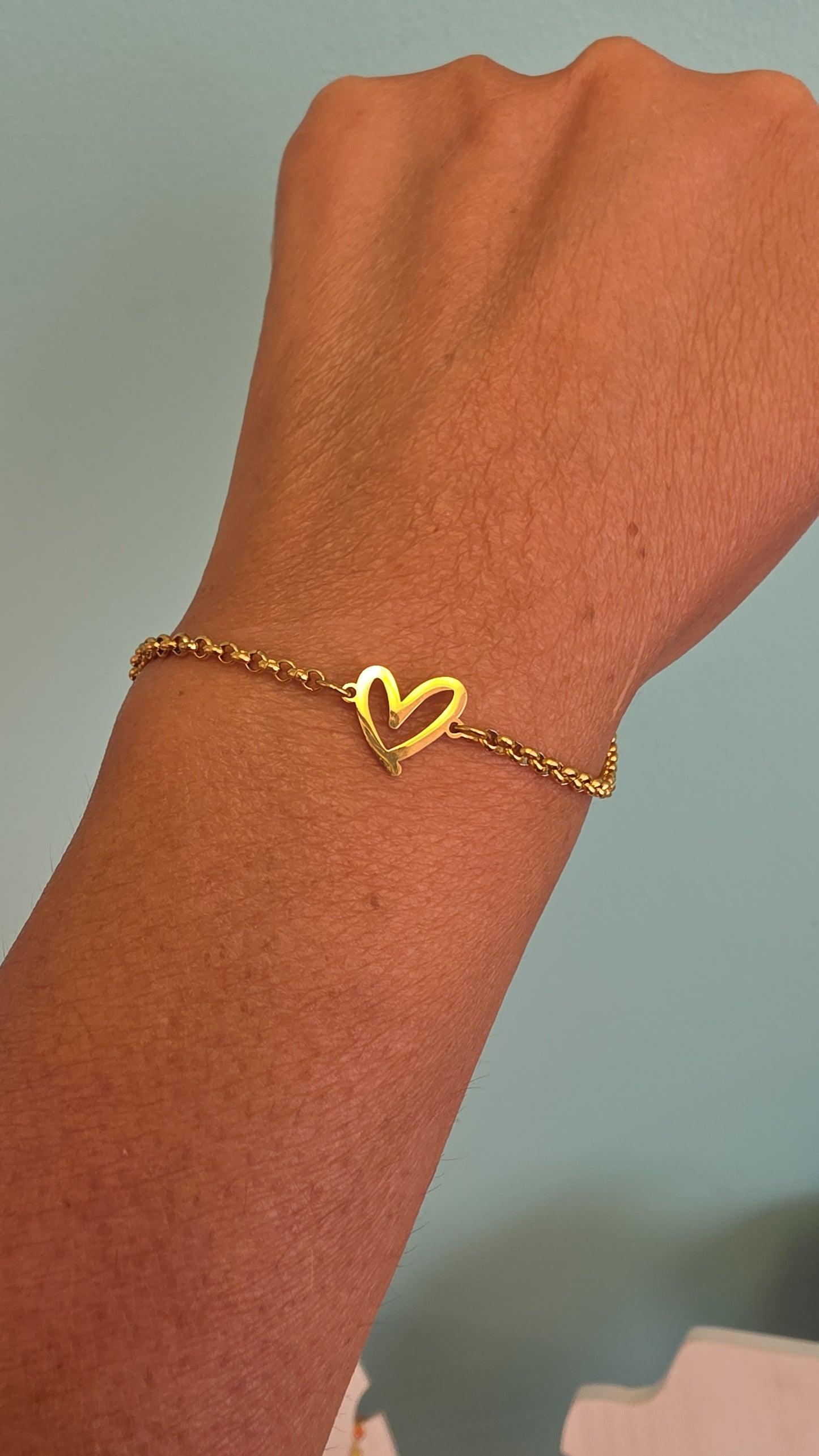 Heart Rolo Chain Bracelet
