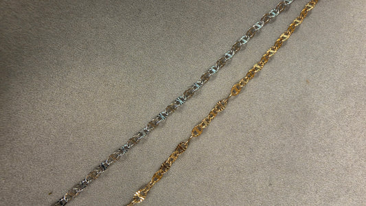 Oval Shimmering Dapped Chain by the foot