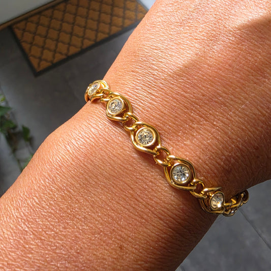 Deluxe Bezel Crystal Chain by the foot
