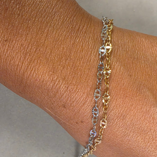 Oval Shimmering Dapped Chain by the foot