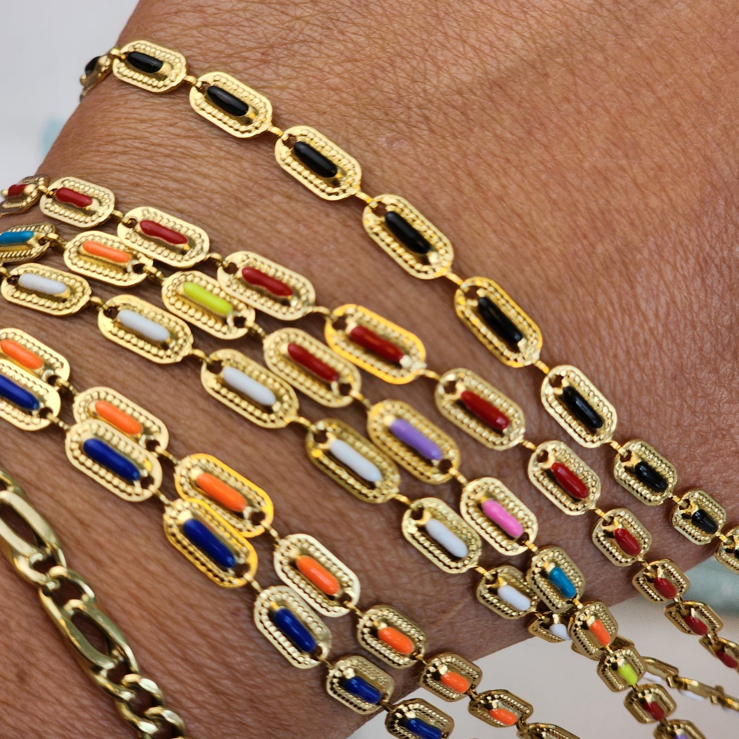 PREORDER, SHIPS IN 3 WEEKS- Enamel Luxor Chain by the foot