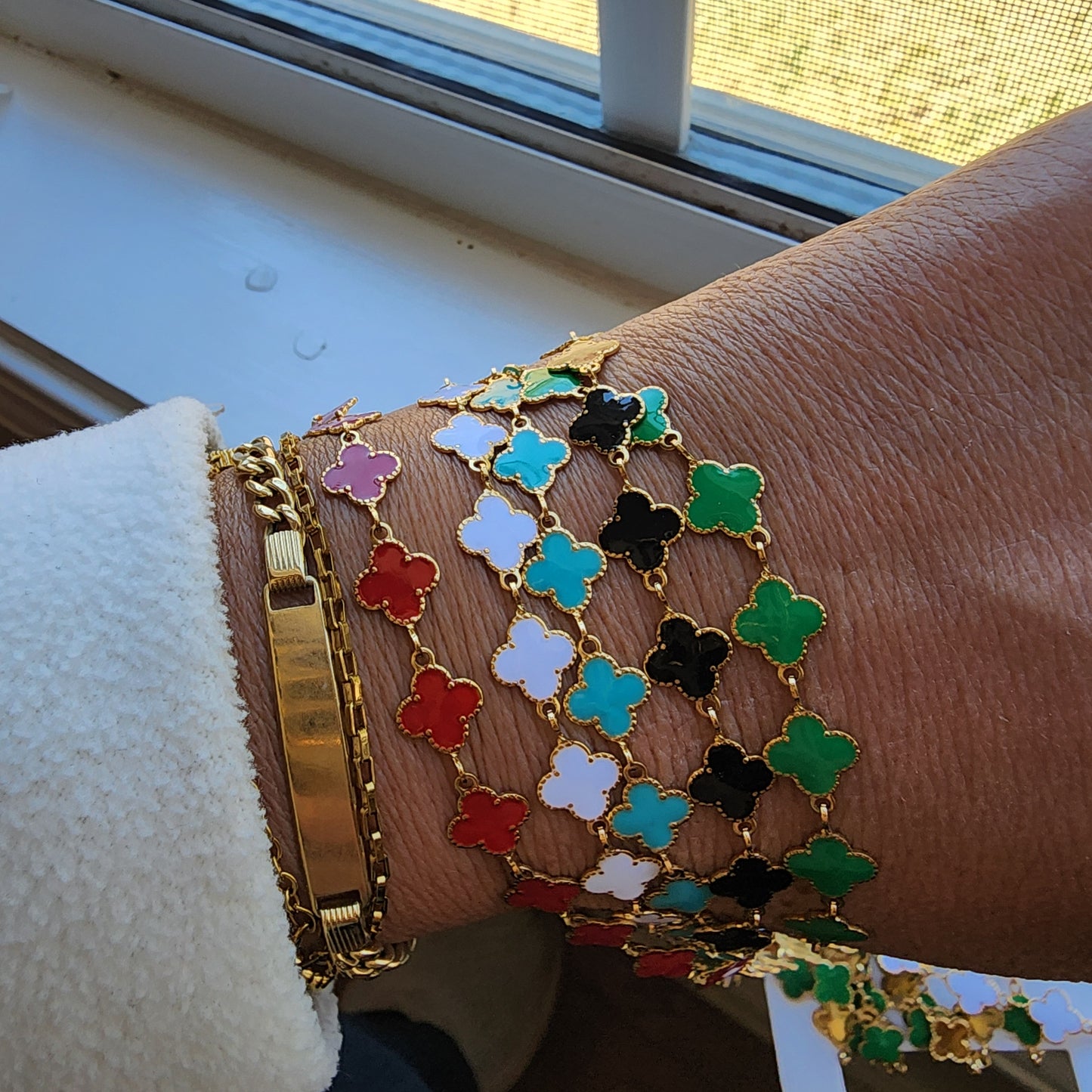 Enamel Clover Chain by the foot