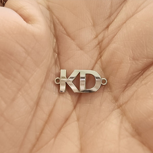 Custom Letter Initial Monogram Connector in sterling silver, gold filled or solid gold