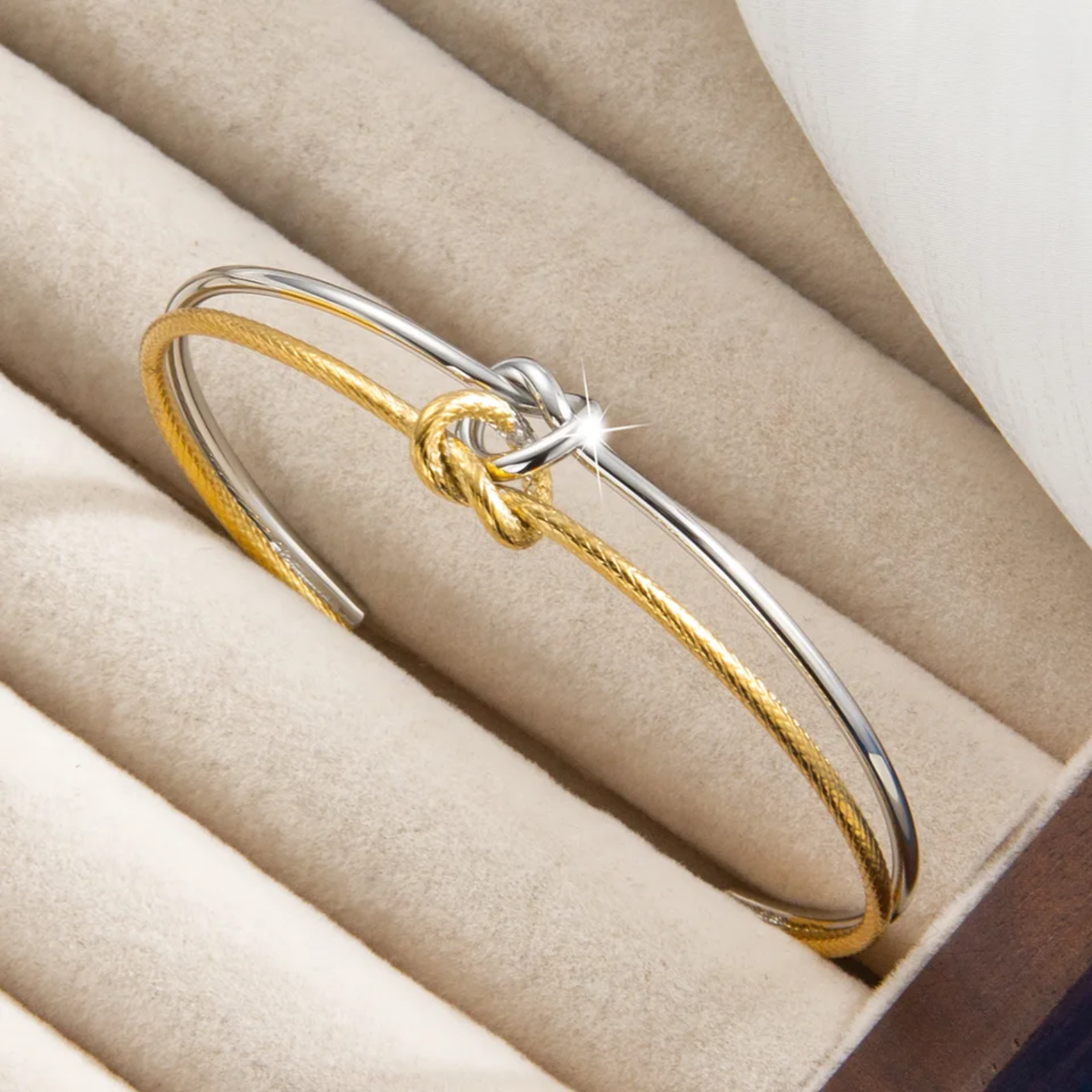 Mixed Metal Double Bracelet Cuff