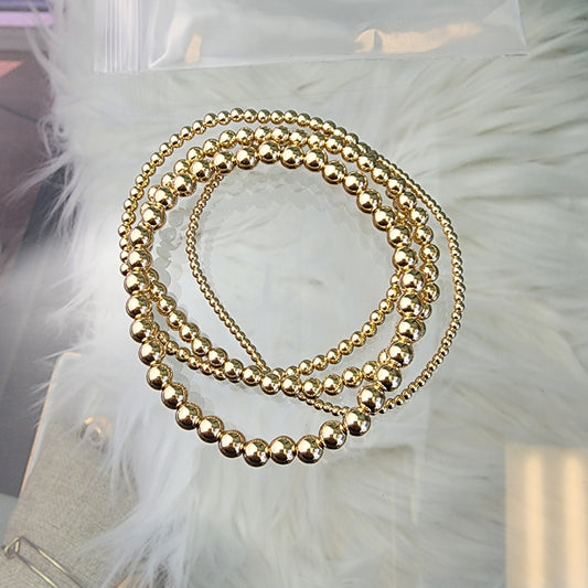 PREORDER: Stretch Bead Gold Filled or Sterling Silver Bracelet