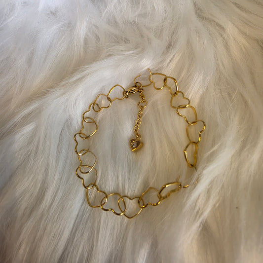 Large Heart Chain Bracelet