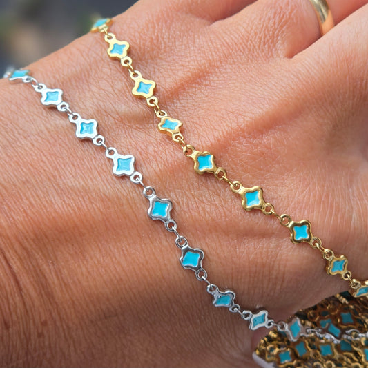 Turquoise Clover Chain