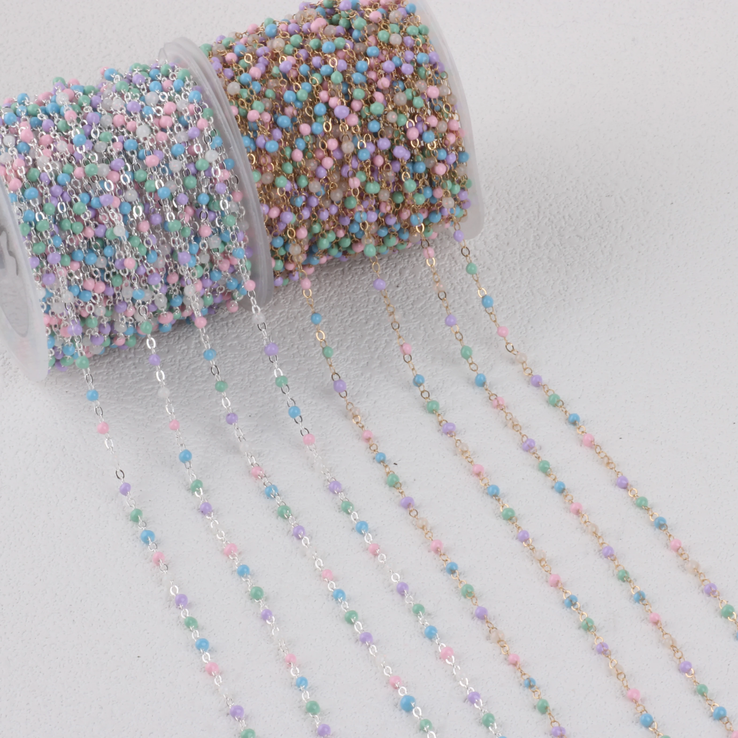 Cotton Candy Pink and Baby Blue Cable Chain Sterling or Gold filled