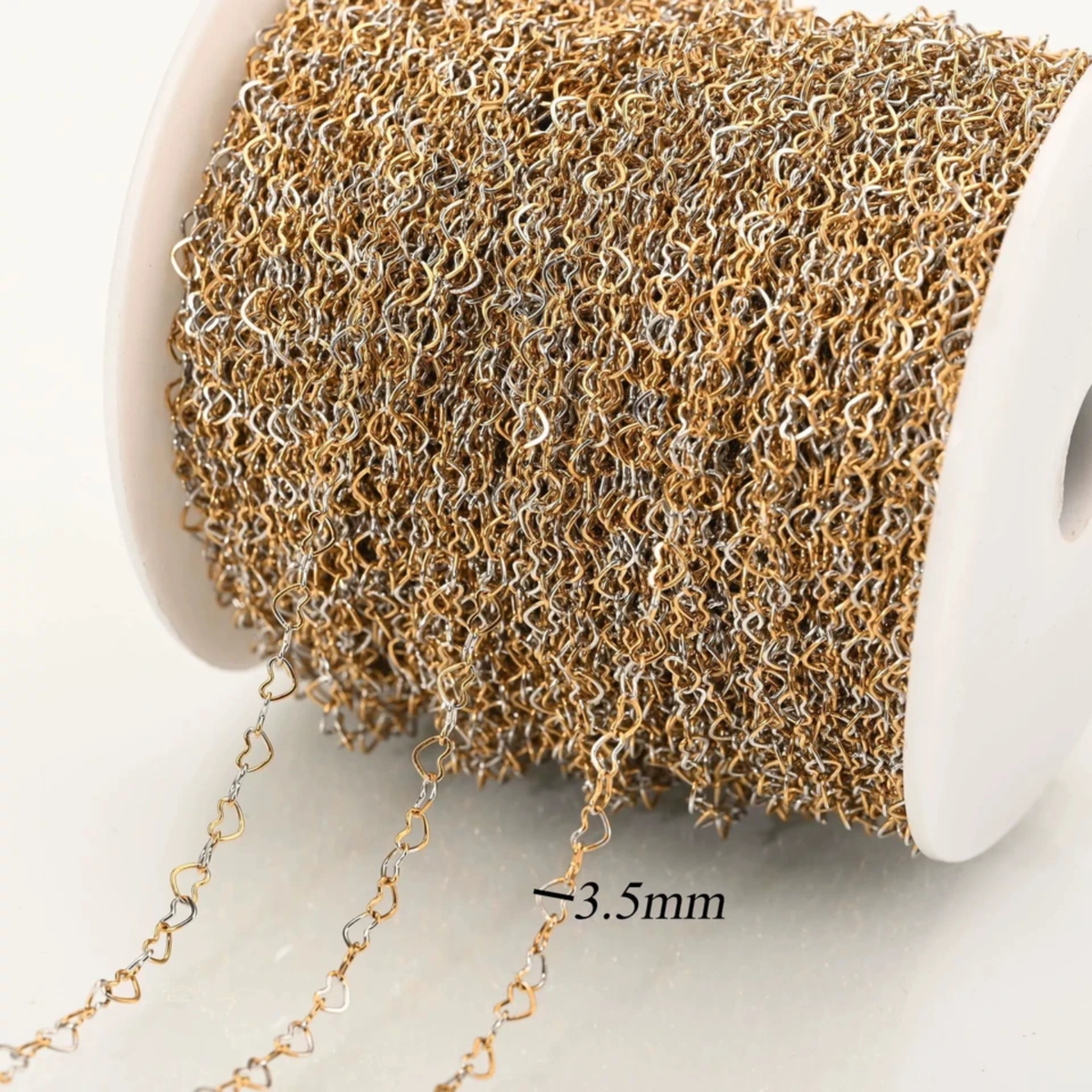 Textured Silver and Gold Bi-Color Chain Mixed Metals
