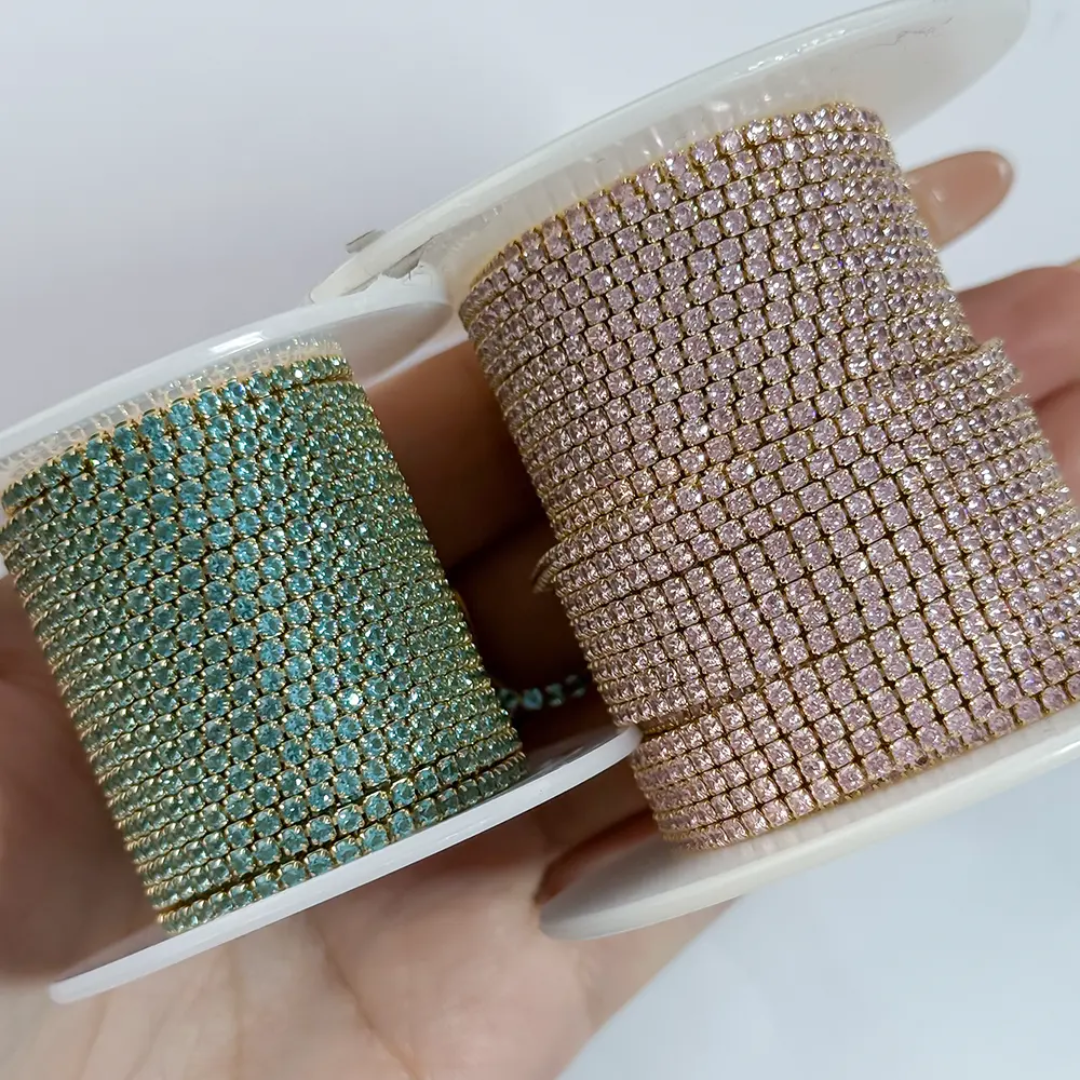 2 mm Tennis Chain Gold Filled or Sterling Silver by the foot