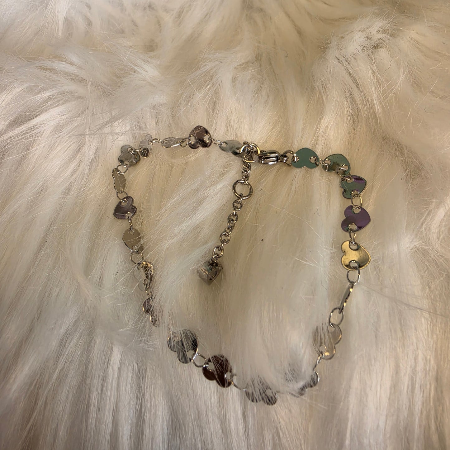 Heart Disc Chain Bracelet