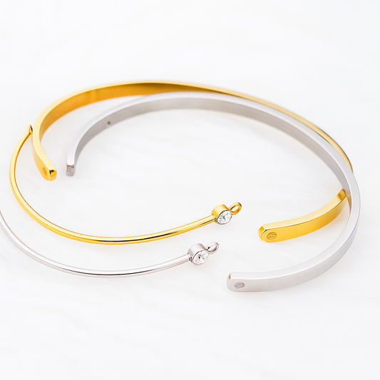 Set Half Bangle/Cuff For Permanent Jewelry Bracelet