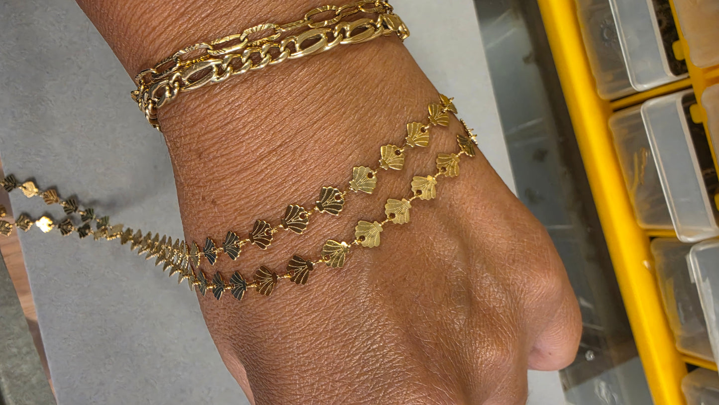 Scallop Sea Shell Chain by the foot