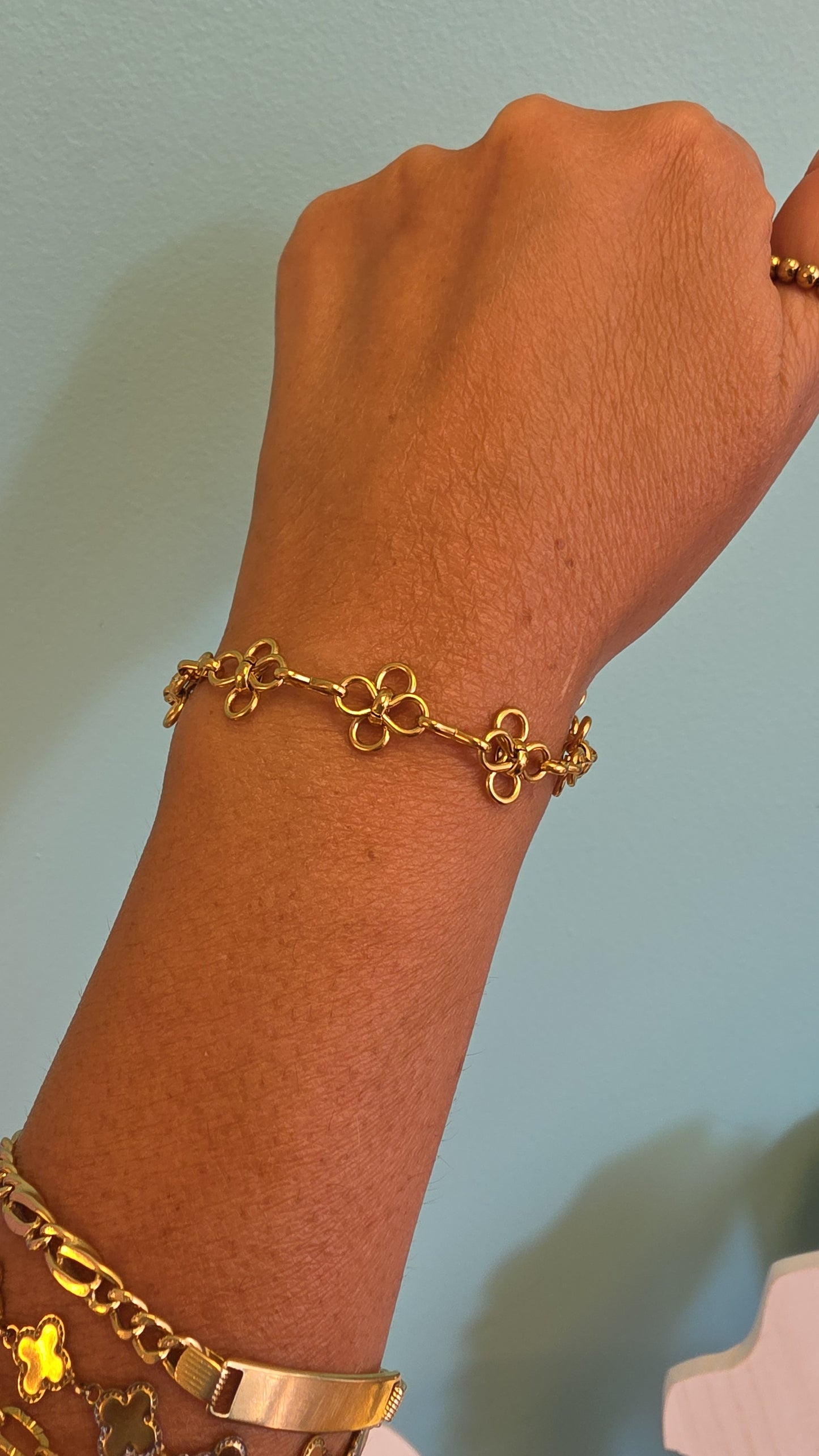 Flower Wire Chain Bracelet