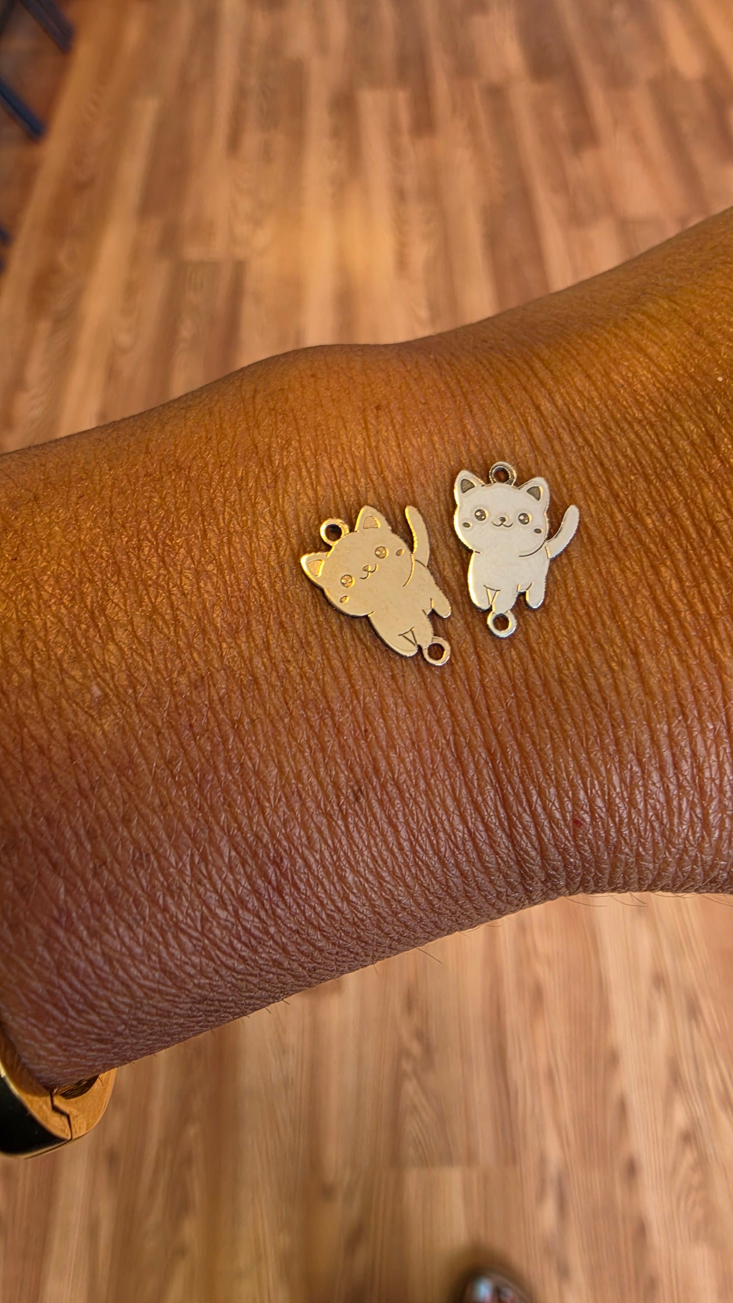 Cat Connector in Gold Filled or Sterling Silver