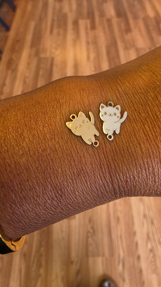 Cat Connector in Gold Filled or Sterling Silver