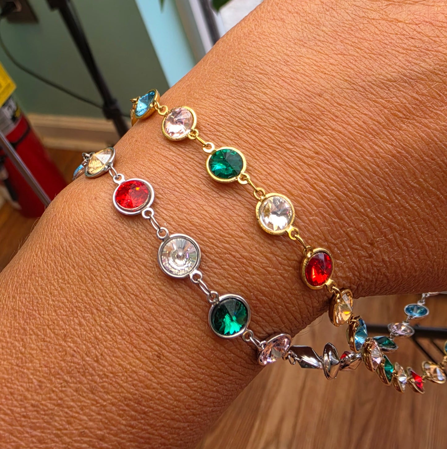 Circle Bezel Crystal Chain by the foot