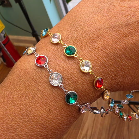 Circle Bezel Crystal Chain by the foot