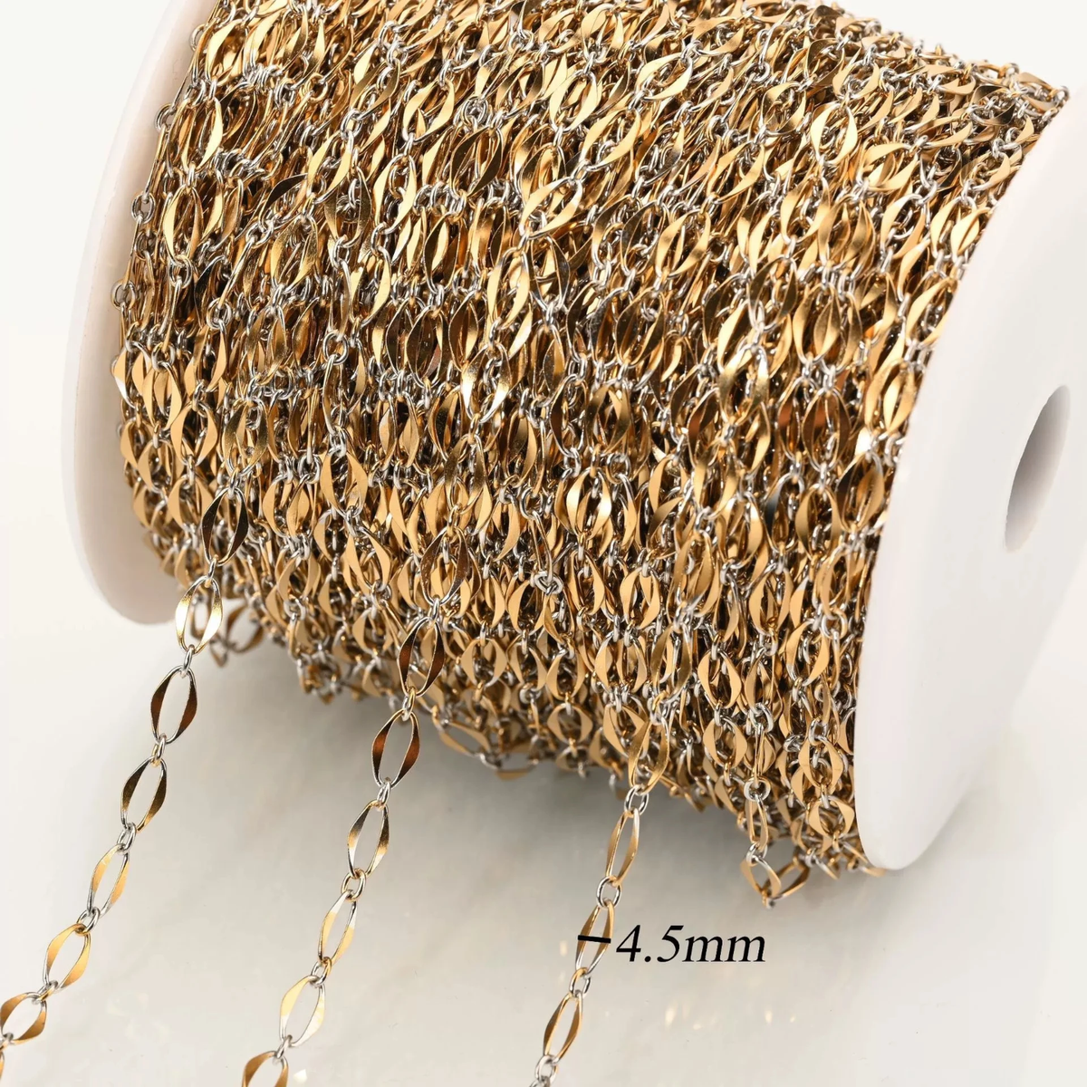 Textured Silver and Gold Bi-Color Chain Mixed Metals