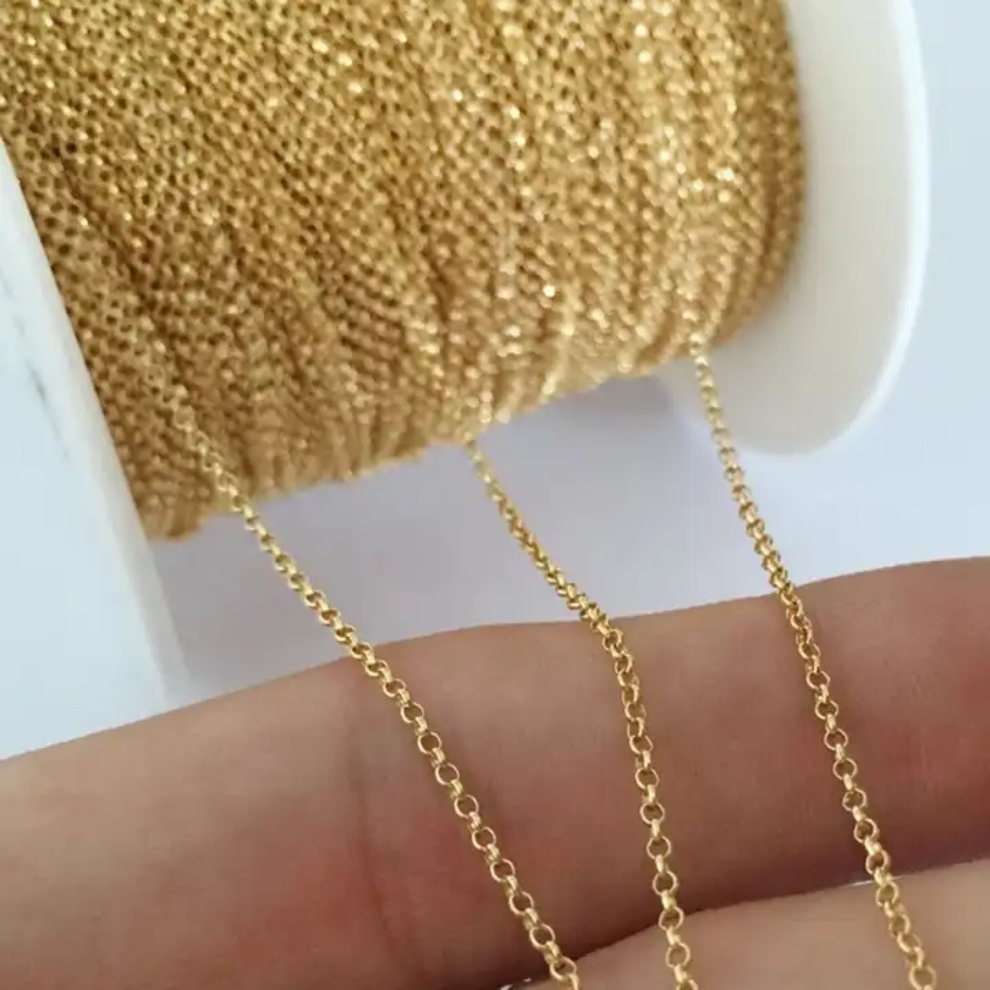 Chain Style Rope Curb Rollo 14k Gold Filled Skinny Rollo or Rolo Chain – trescarmela