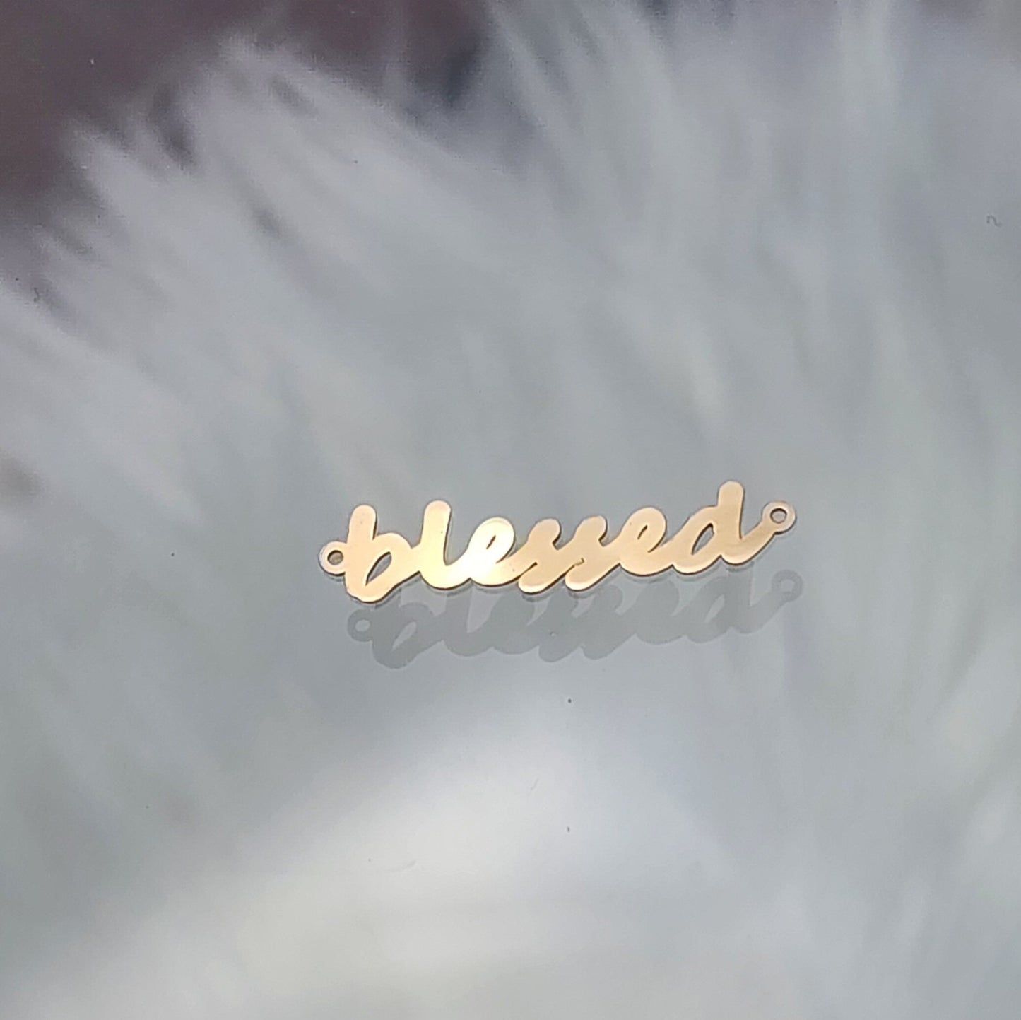 Gold Filled Blessed Connector - Sterling Silver or 14k Gold Supplies for Permanent Jewelry Word Charm