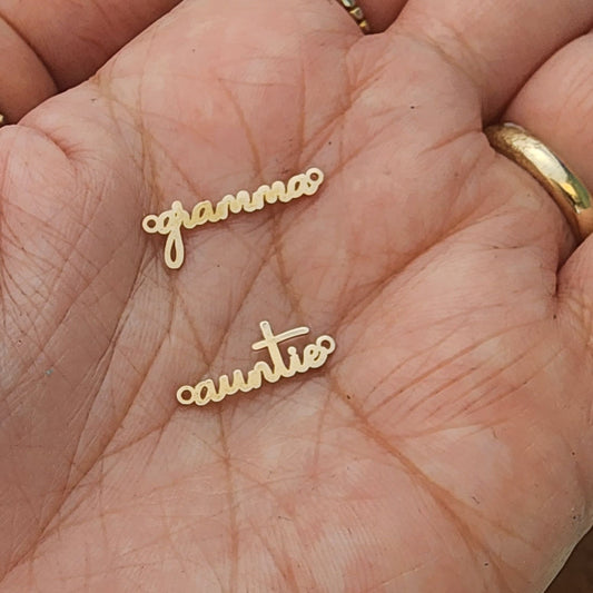 gramma or auntie gold filled connectors for permanet jewelry bulk supplies wholesale