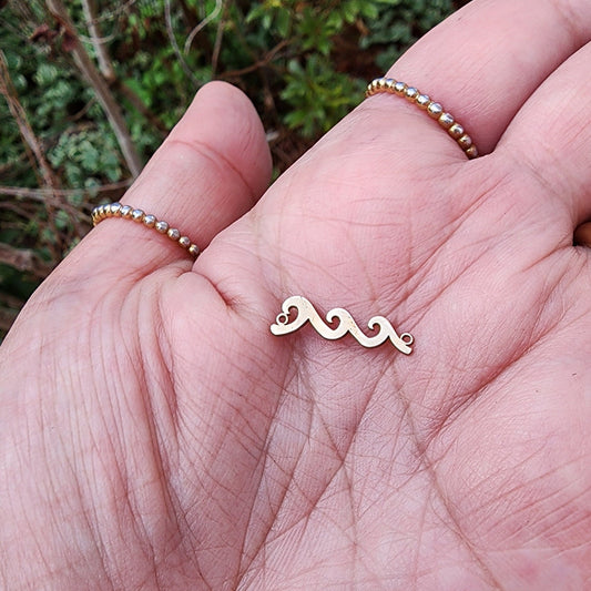 gold filled wave connector - beach ocean charm- high quality for permanent jewelry Supply, supplies, wholesale, bulk